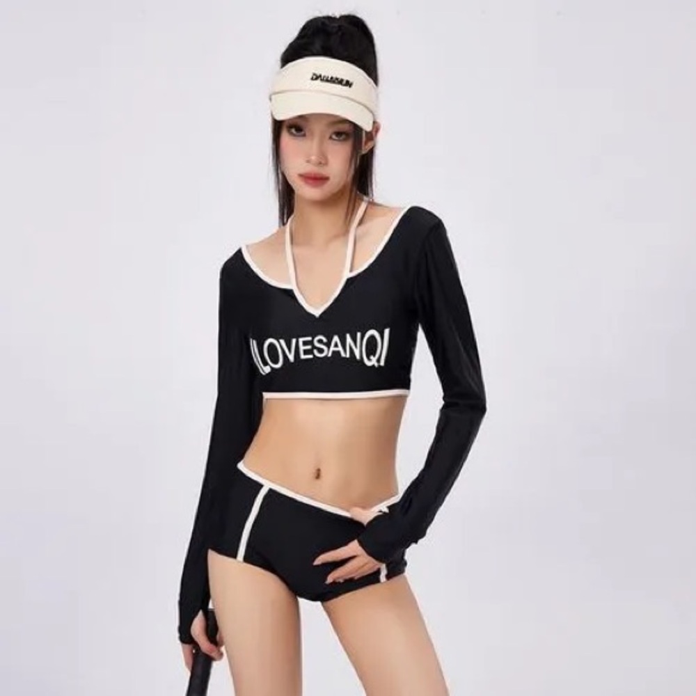 Black Bathing Suit Set